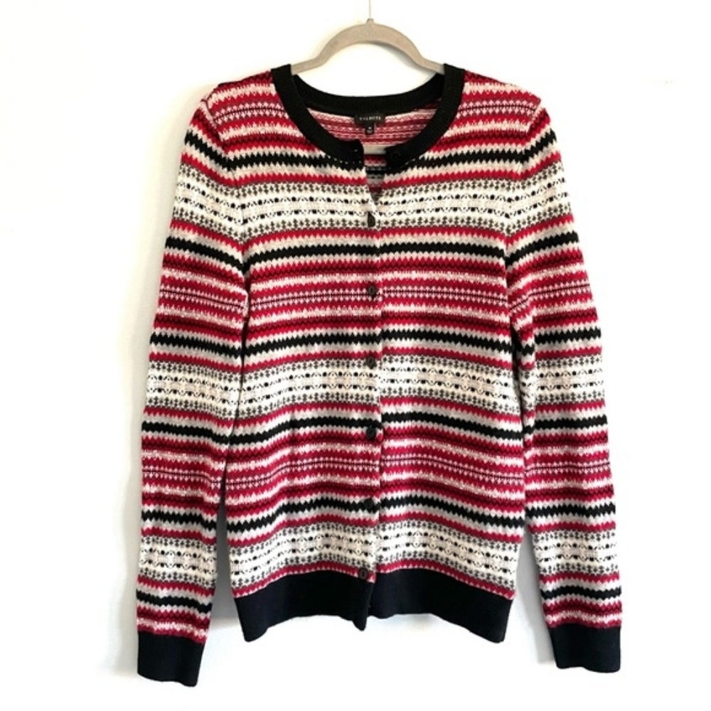 TALBOTS Fair Isle Cardigan Sweater sz XS